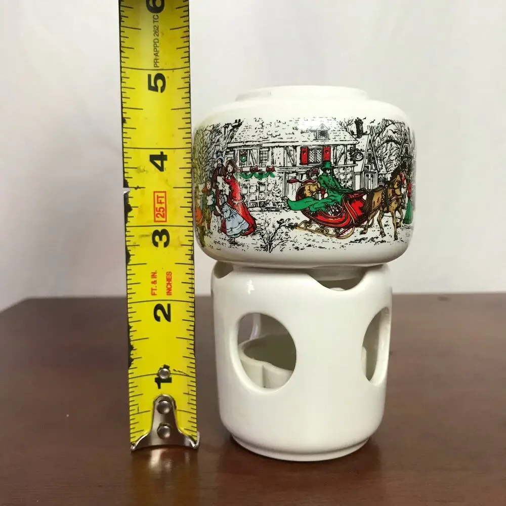 Potpourri Press VTG Christmas Villagers Carolers Room Scenter Decor Tea Light
